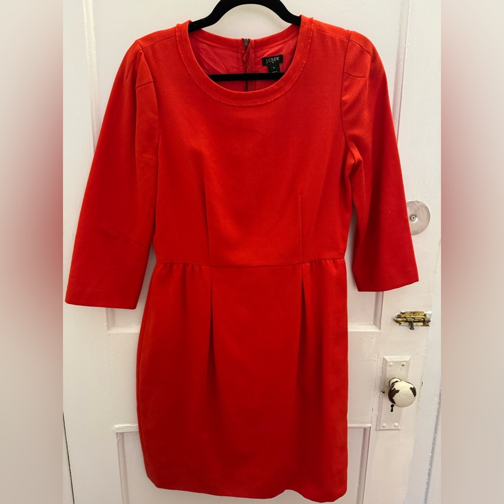 Jcrew knee length 3/4 sleeve dress. Size 4.